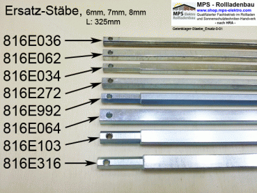 Ersatzstäbe 300 + 500mm für Gelenklager