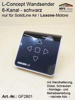 L-Concept 6-Kanal-Wandsender - SolidLine Air u. Loxone - schwarz