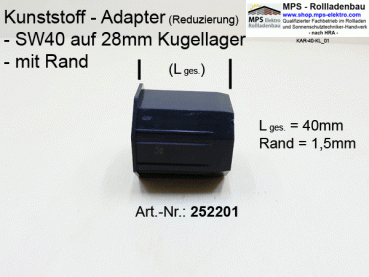 252201 Reduzierung, Wellenadapter, KU - SW40 auf Kugellager