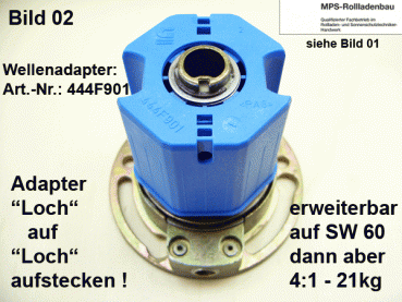 Kegelradgetriebe, Kurbelgetriebe, SW40/60, gr.Fuß, 4:1, 28/21kg, 6mm-6kant