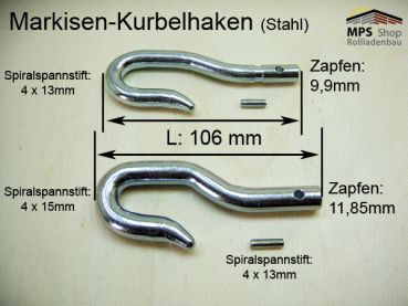 Stahl-Haken, Kurbelhaken, Markisen-Kurbelhaken