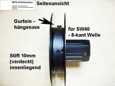 MINI-Gurtscheibe einsteckbar, SW40 + SW60, innenliegender Stift 10mm