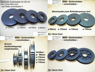 MPS-Elektro Rollladen Shop - Gurtscheibe, Rollladengurtscheibe, Gurtrolle,  Aufsteckscheibe, Aufsteck-Gurtscheibe, Einsteck-Gurtscheibe, innenliegender  Stift 10mm, aussenliegender Stift 10mm, Mini-Gurtscheibe, 14mm Gurt, 14mm  Mini-Gurt, Gurtscheibe