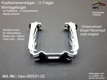 mps-260521-02 Montagebügel Kopfschienenträger für Raffstore Oberschiene