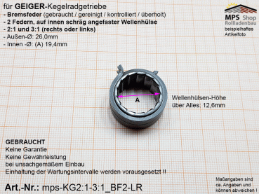 mps-KG2:1_3:1_BF2-LR, Bremsfeder, innen schräg angefaste Wellenhülse mit zwei Federn - GEBRAUCHT