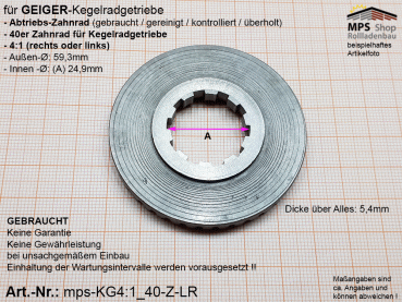 Mps Elektro Rollladen Shop Mps Kg Z Lr Zahnrad F R Kegelradgetriebe Rollladen Geiger