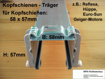 11900 Montagebügel Kopfschienenträger für Oberschiene unten offen