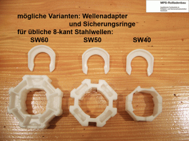 Adapter  EINZELN für Universal Kurbelgetriebe, Kegelradgetriebe SW40-50-60