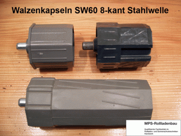 Walzenkapsel SW60 mit 12mm Stahl-Stift - diverse