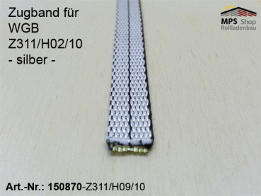 150920 - Zugband für WGB 10x0,9mm - silber