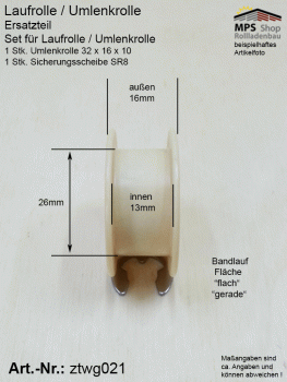 ztwg021 Laufrolle - Umlenkrolle - Ersatzteil-Set