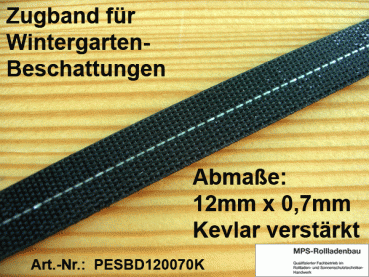 PESBD120070K, Zugband für WGB 12mm x 0,7mm - schwarz