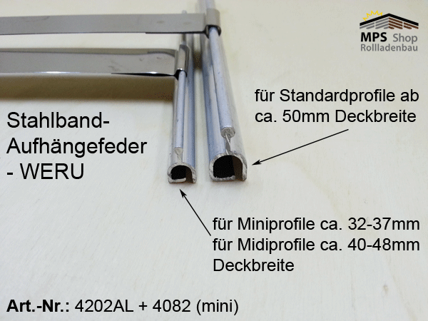 Aufhängefeder Rolladen / Stahlbandaufhänger MINI