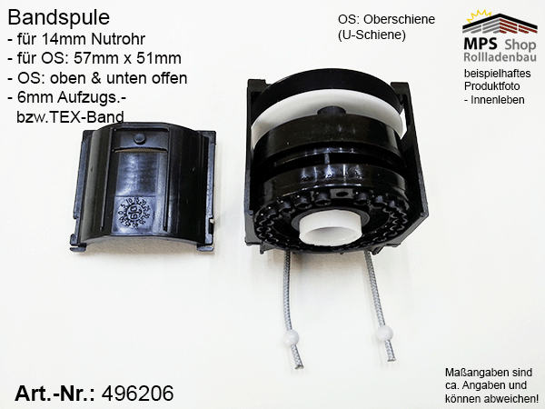 MPS-Elektro Rollladen Shop - 496206, Bandspule, TEX-Band 6mm