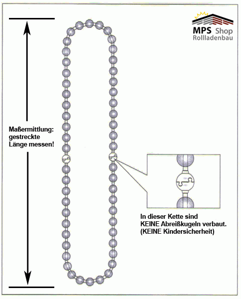 496895-1700 - Objektkette, weiß - endlos, Kugel-Ø: 4,5 /A: 6mm