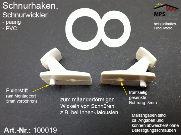 100019 Schnurhaken, Schnurwickler, PVC