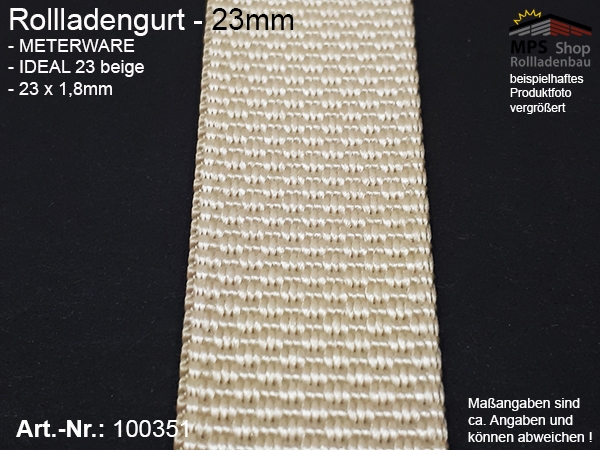 100351 Meterware Ideal23 beige 23x1,8mm Rollladengurtband