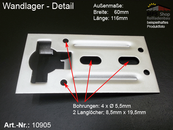 Wandlager, Kastenlager für Kugellager 40-42mm