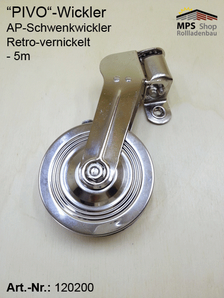 PIVO AP-Schwenkwickler, Retro, vernickelt - 5m