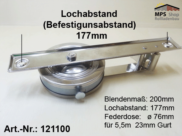 Aufschraub-Gurtwickler Standard, offen, vernickelt