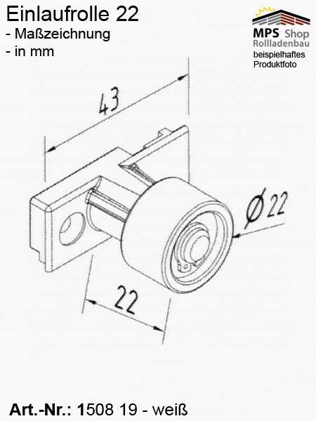 Einlauf-Rolle (einfach) Mini18/22 -15081900