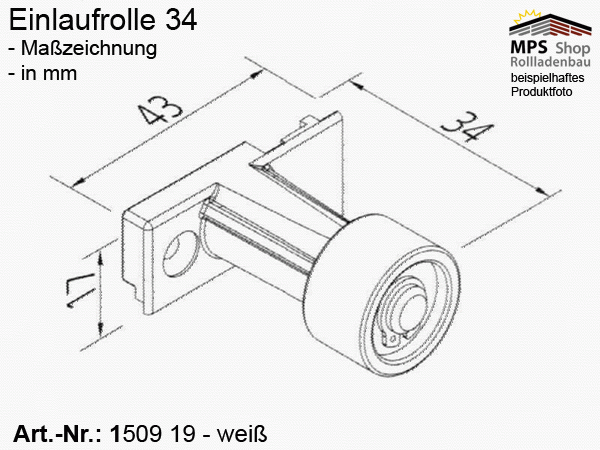 Einlauf-Rolle (einfach) Mini18/34 -15091900