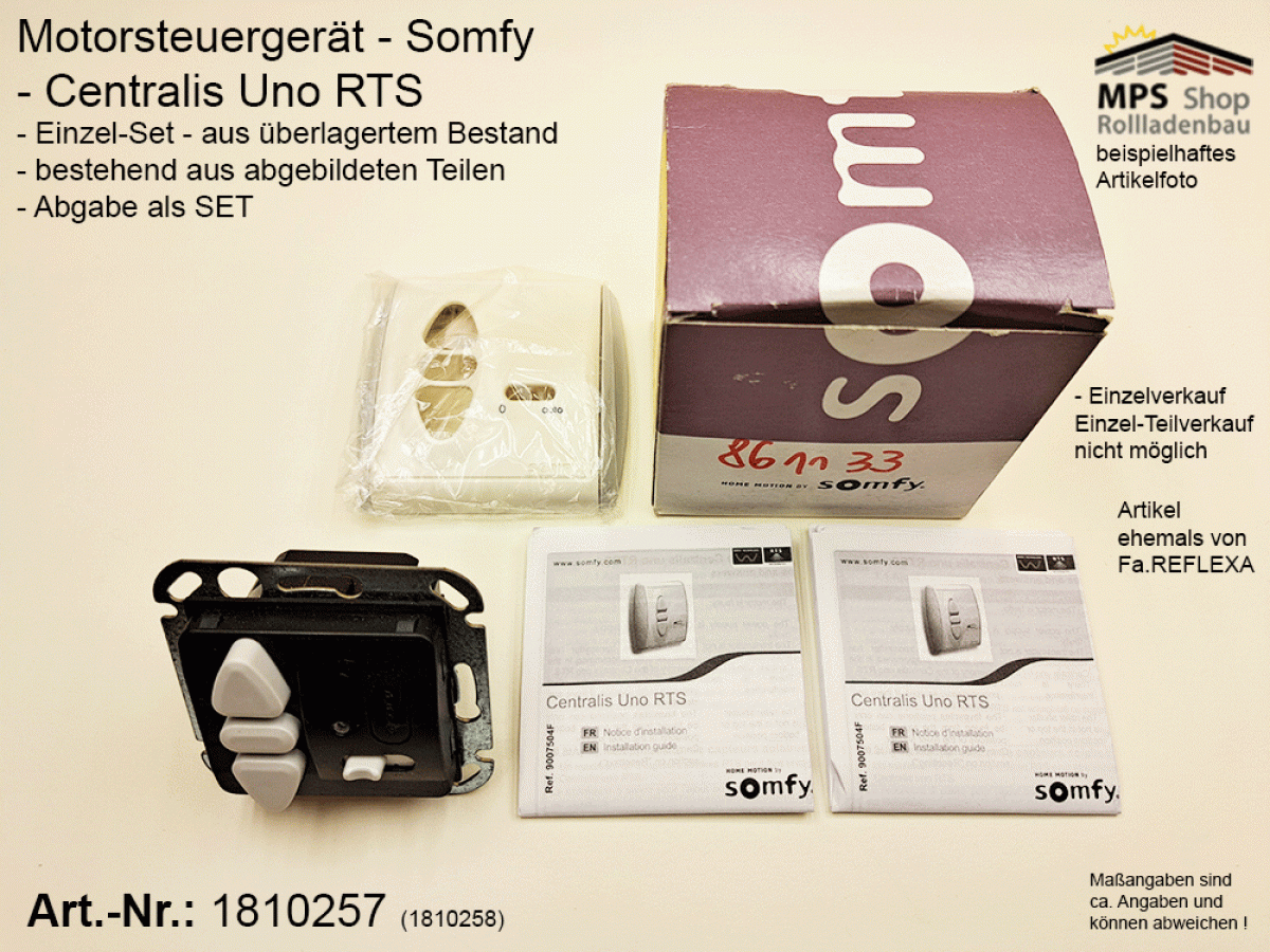1810257-1810258-03-Somfy - Centralis Uno RTS - Motorsteuergerät