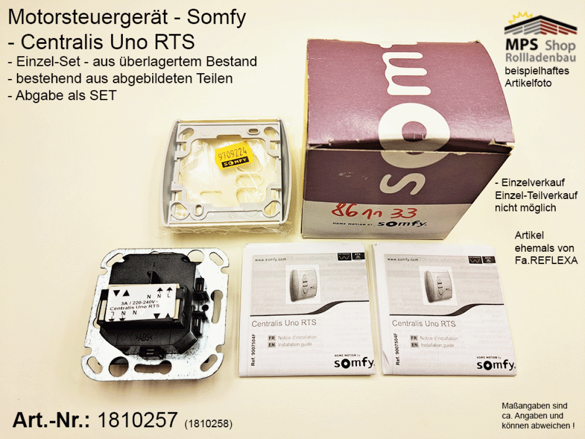 1810257-1810258-03-Somfy - Centralis Uno RTS - Motorsteuergerät