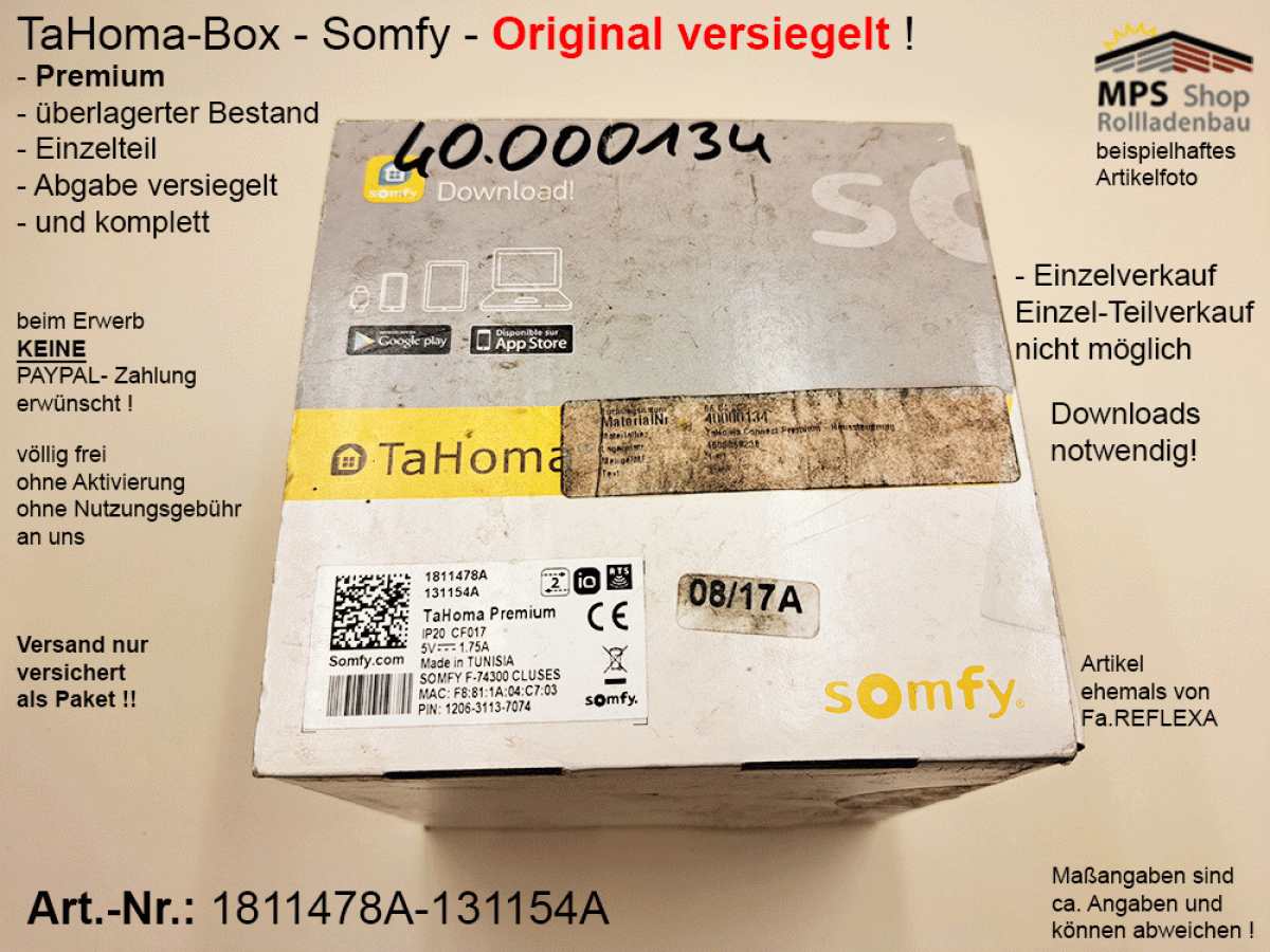 1811478A-131154A - TaHoma-Premium-Box - Somfy - ORIGINAL VERSIEGELT