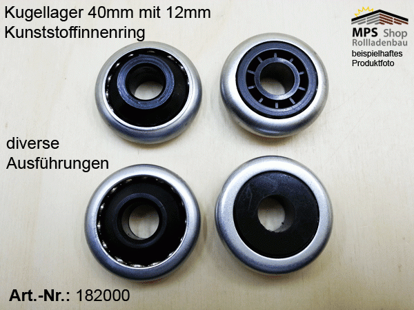 Kugellager 40mm mit 12mm Kunststoffinnenring