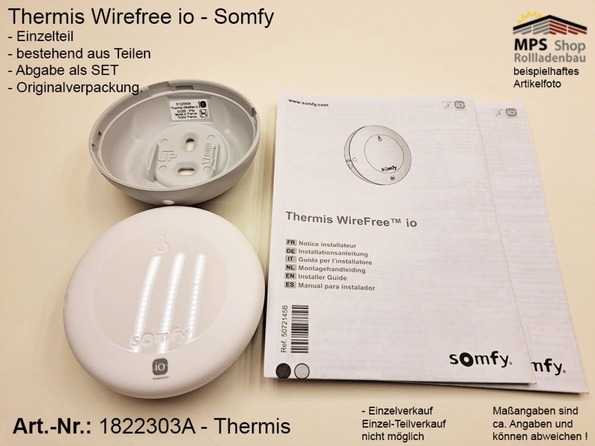 1822303A-Thermis Wirefree io - Temperatursensor kompatibel mit TaHoma (Somfy)