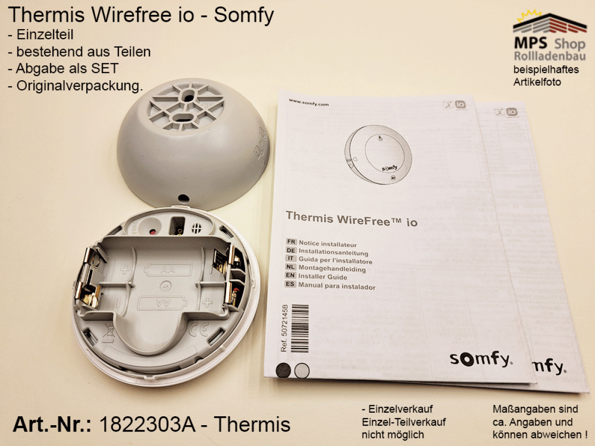 1822303A-Thermis Wirefree io - Temperatursensor kompatibel mit TaHoma (Somfy)