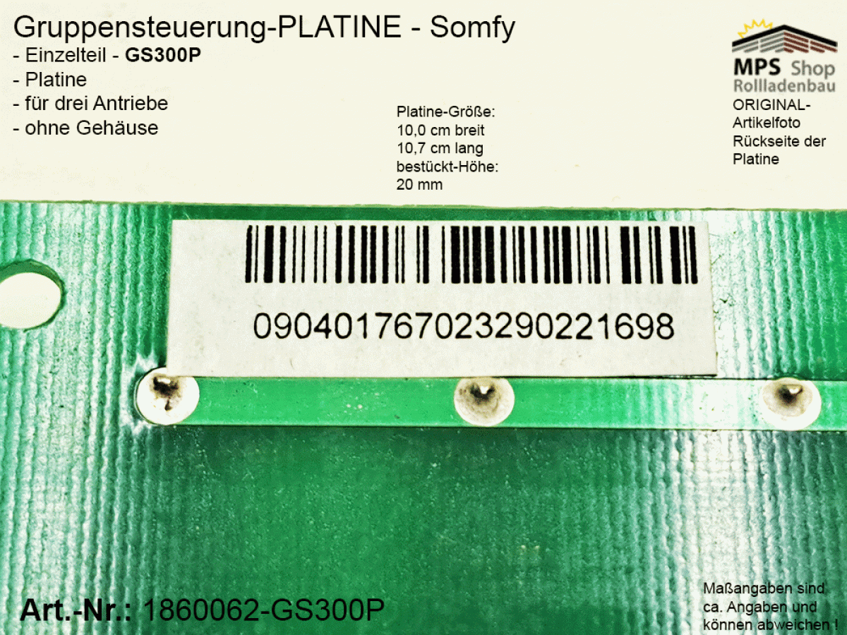 1860062-GS300P - Platine für 3 Antriebe auch mit Zentralsteuerung - Somfy