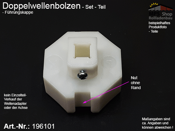 196101 Doppelwellenbolzen SW50-Set, 1 Mini-Kugellager 28x12mm