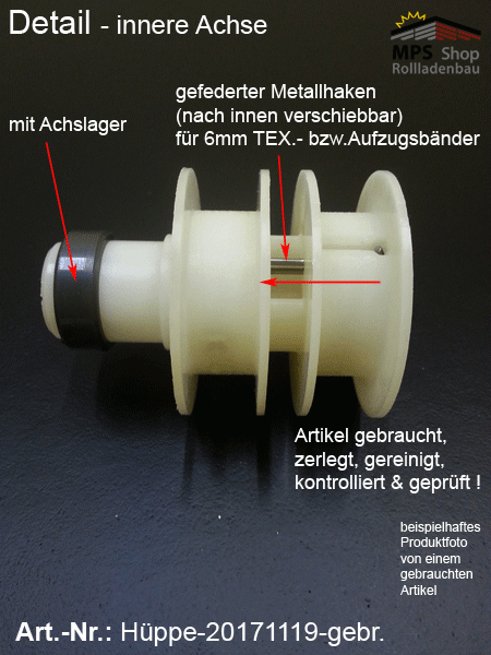 Bandspule Raffstore Hüppe, Band 6mm - gebr.