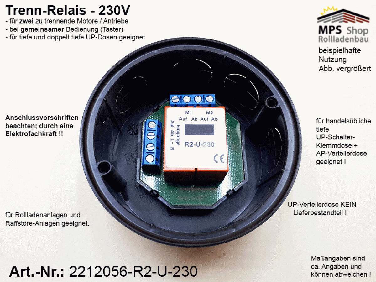 2212056_R2-U-230 Trennrelais für 2 Motore bei einer Gesamtsteuerung