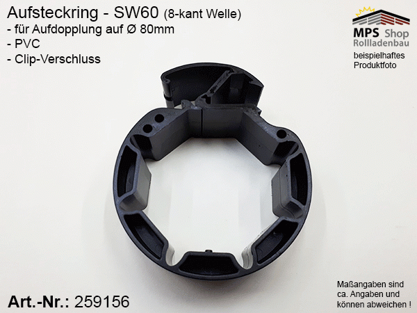 259156 Aufsteckring zur Aufdopplung SW60 auf Ø80mm