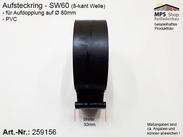 259156 Aufsteckring zur Aufdopplung SW60 auf Ø80mm