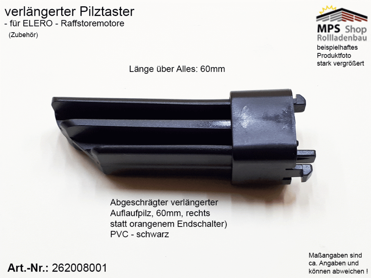 262008001, - 1x - angeschrägter verlängerter Auflaufpilz 60mm