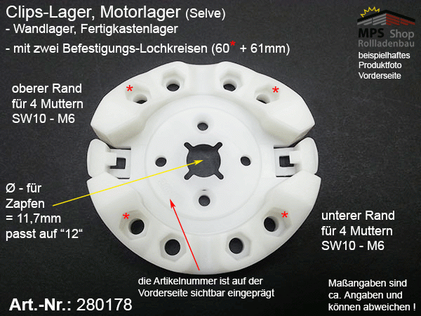 280178 Wandlager mit Raste (Selve)