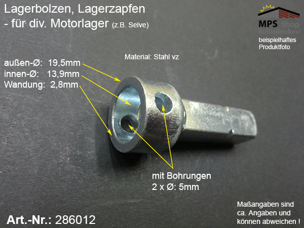 286012 Lagerzapfen, Lagerbolzen Steckzapfen für Motorkopf