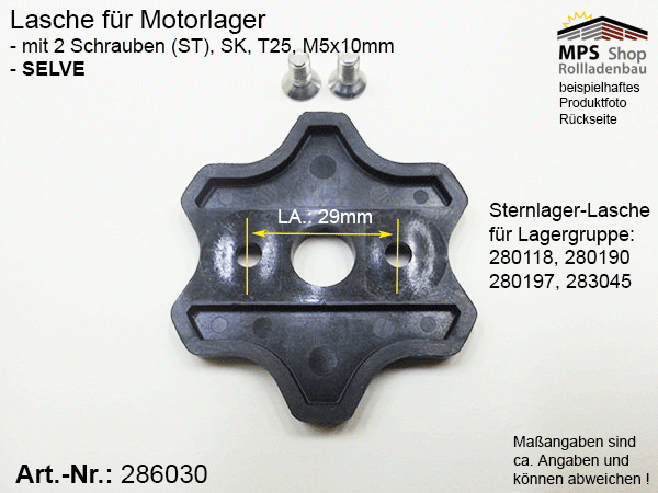 286030 Lasche für Motorlager - Sternlager (Selve)