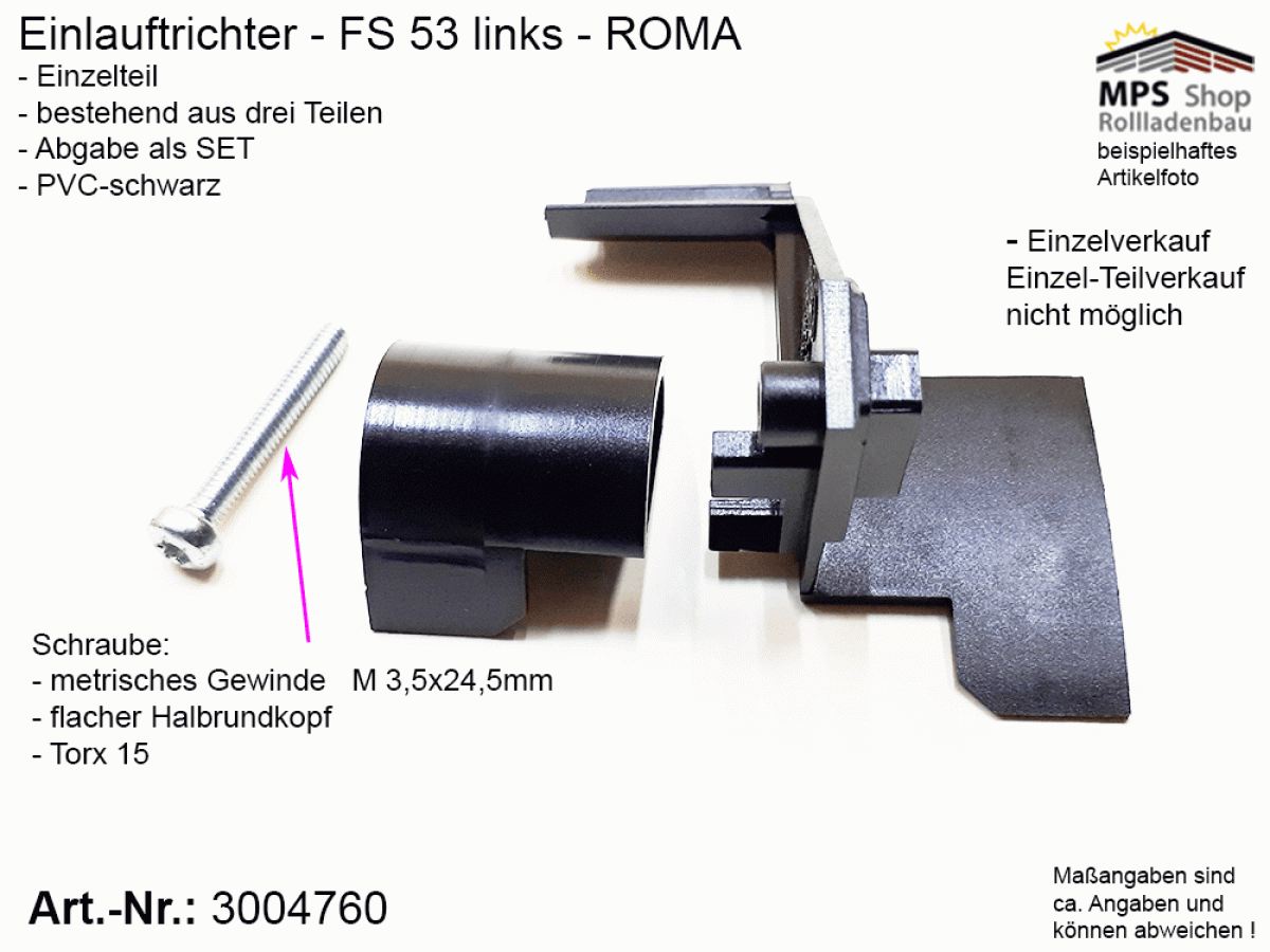 3004760 Roma Einlauftrichter P-ELT-FS-53-li-kpl.