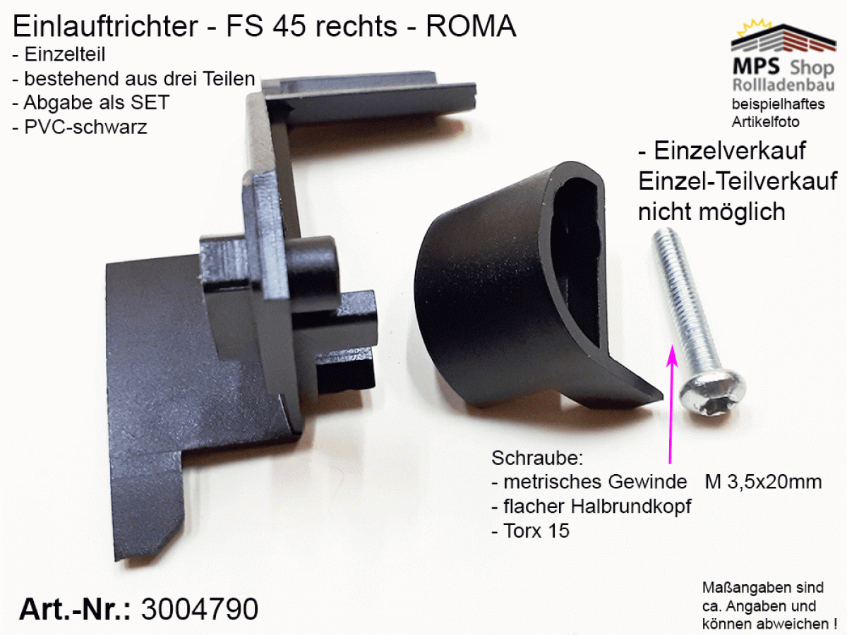 3004790 Roma Einlauftrichter P-ELT-FS-45-re-kpl.