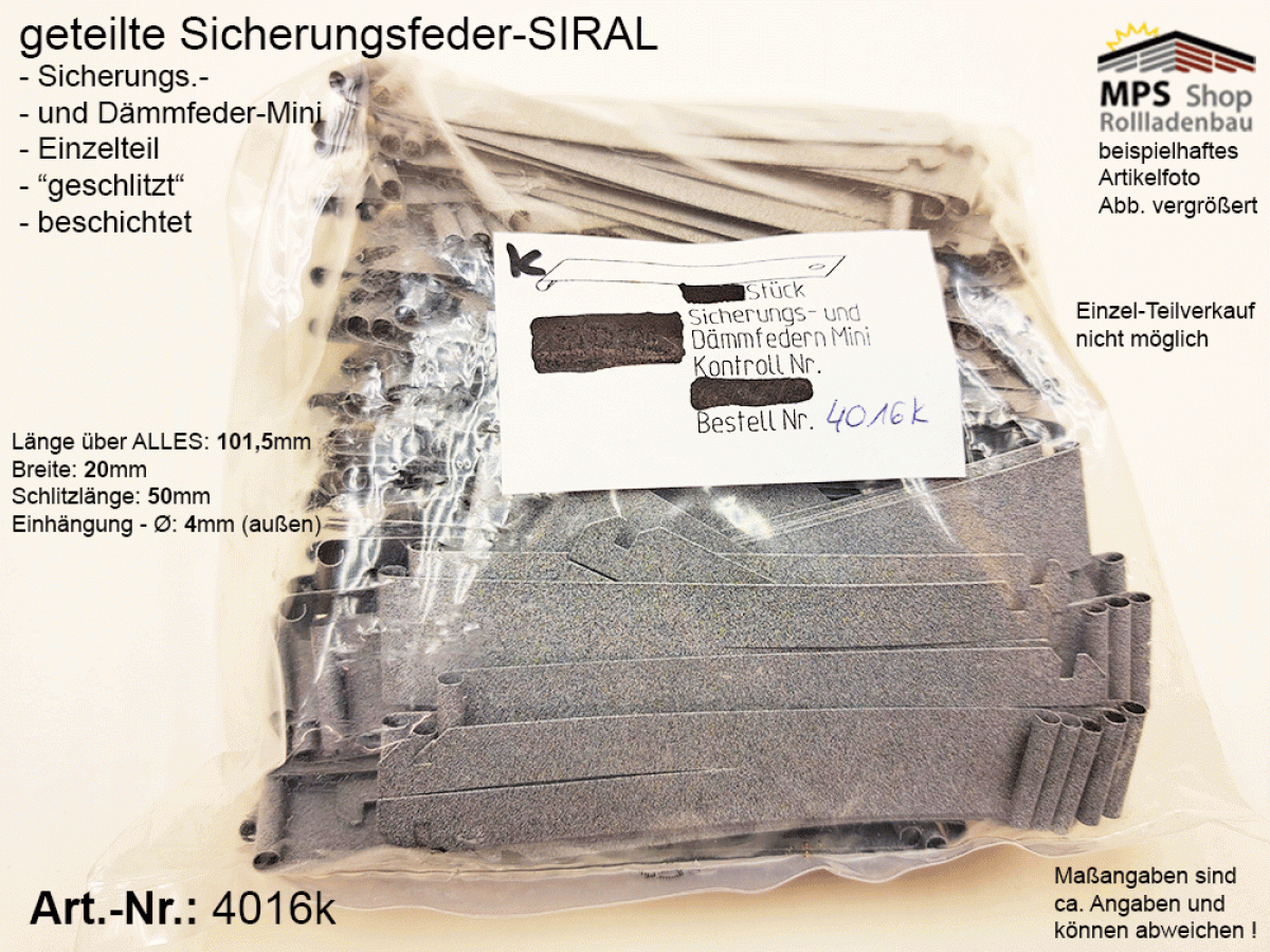 4016k Sicherungs.- und Dämmfedert-Mini - SIRAL