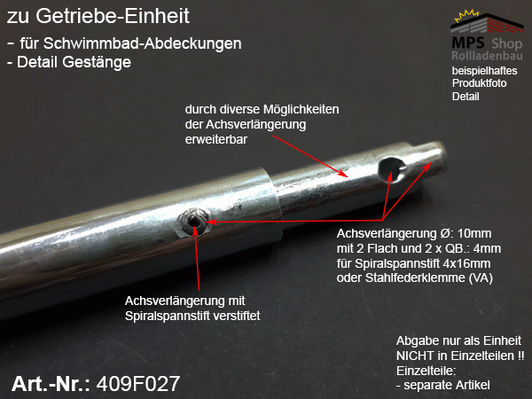 409F027-Set 3:1 Getriebe für Schwimmbad-Abdeckungen Pool-Abdeckungen