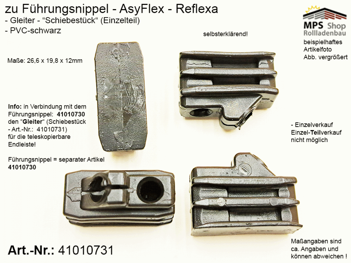 41010731,  Gleiter zu Führungsnippel,  AsyFlex,  Reflexa