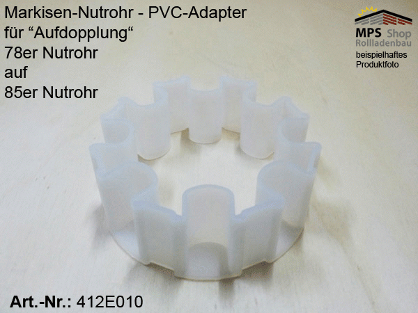 Tuchwellen-Adapter - Nutrohr 78mm auf 85mm