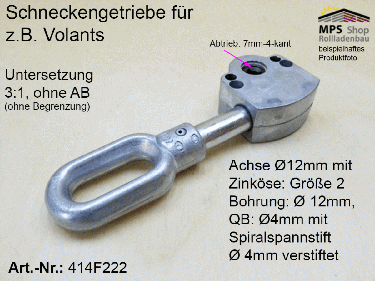 414F2.., Markisen, Volants, Schneckengetriebe 3:1 - z.B. für Volants