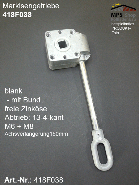 418F038 M.-SG 7:1 blank, mit Bund, Achsverlängerung 150mm